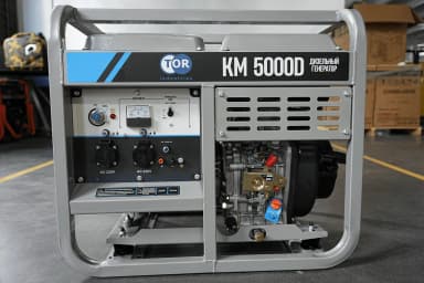 Генератор дизельный 5,0 кВт 220В с электростартером и колесами TOR KM5000D — фото 7